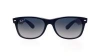 Ray-Ban New Wayfarer Blau Matt RB2132 6607/78 55-18 Mittel Polarisierte Gläser Gradient Gläser