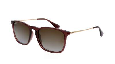 Lunettes de soleil Ray-ban Chris RB4187 6593/T5 54-18 Transparent brown en stock